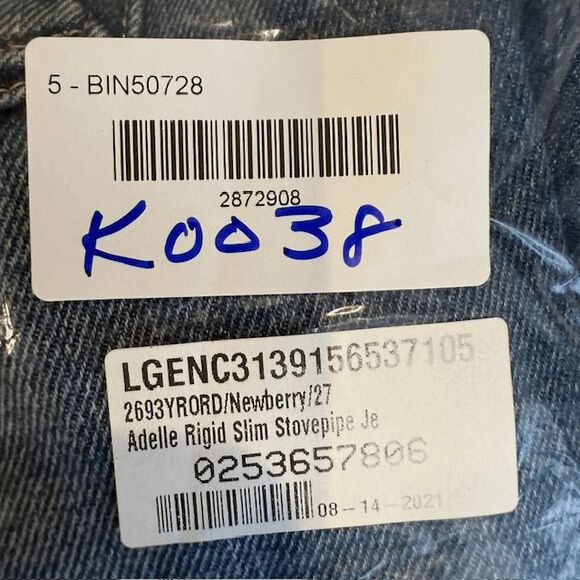 NEW! L'Agence Adele High Rise Crop Stove Pipe Jeans in Newberry Wash Size 27 - Picture 15 of 15